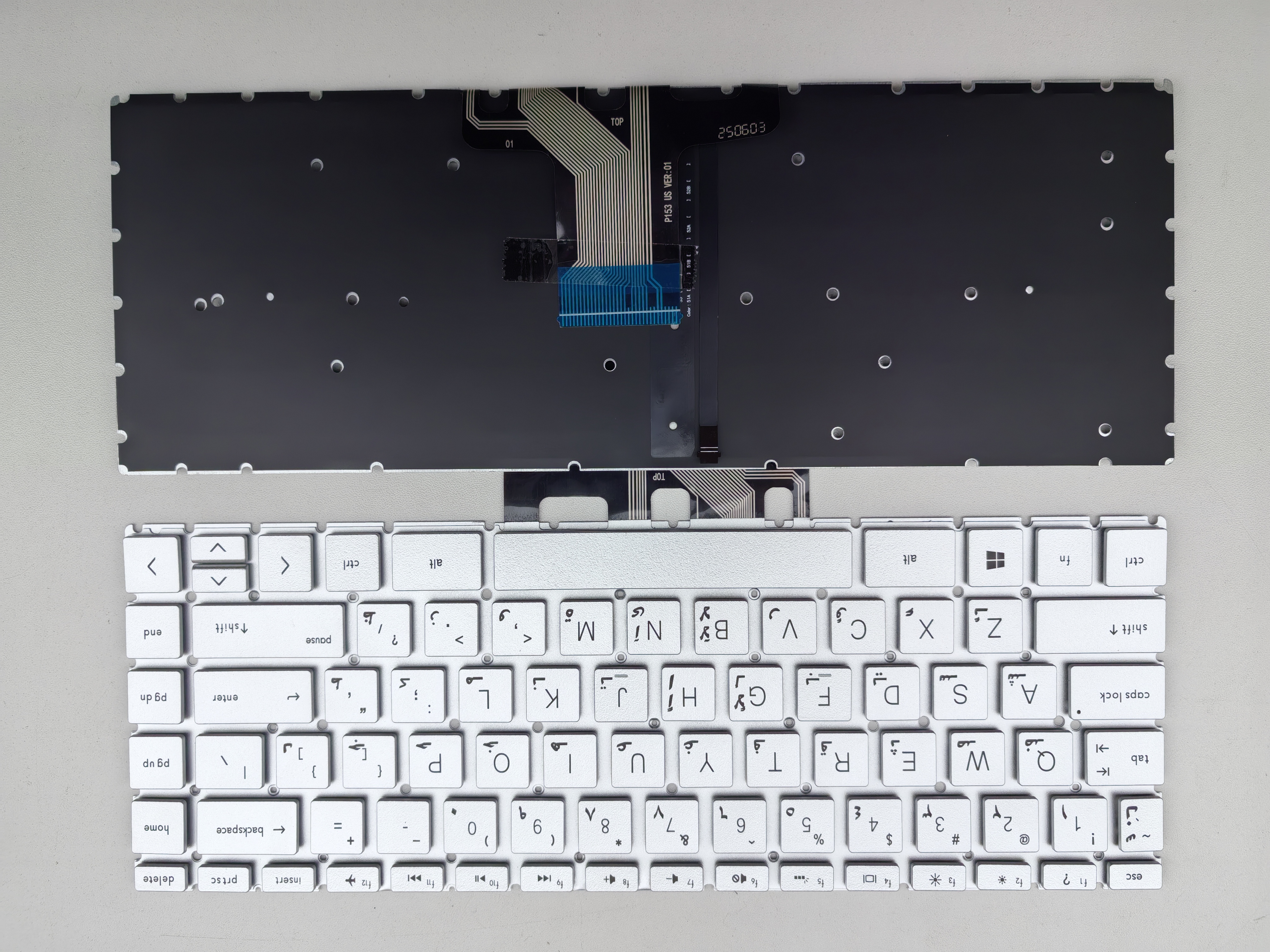 Picture of New Replacement Laptop Keyboard For HP 14-CE SILVER Backlit (OEM) AR Layout